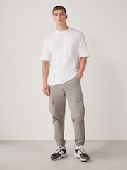Bone Blanc - Pantalon cargo stretch en coton - Image 3 de 10