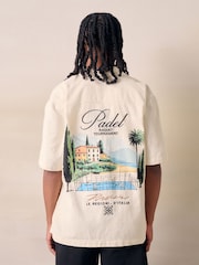 Ecru White Padel Jersey Print Short Sleeve Shirt - Image 1 of 5