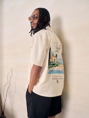 Ecru White Padel Jersey Print Short Sleeve Shirt - Image 3 of 5