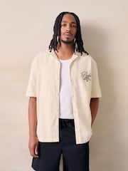 Ecru White Padel Jersey Print Short Sleeve Shirt - Image 4 of 5