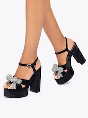 Kurt Geiger London Bow Platform Black Sandals - Image 1 of 5