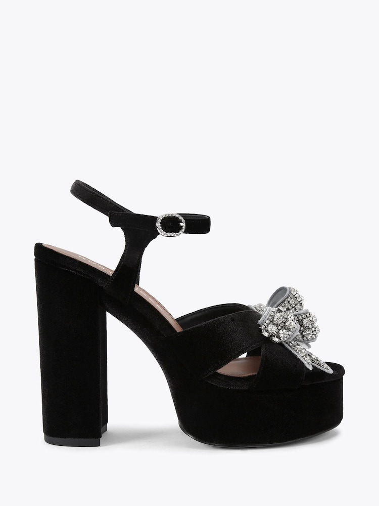 Kurt Geiger London Bow Platform Black Sandals - Image 2 of 5 Kurt Geiger London Bow Platform Black Sandals - Image 2 of 5