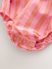 Rust Brown Stripe Woven Baby Dress With Intergrated Bodysuit (0mths-2yrs) - Image 6 of 7