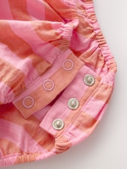 Rust Brown Stripe Woven Baby Dress With Intergrated Bodysuit (0mths-2yrs) - Image 7 of 7