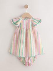 Mehrfarbig gestreift - Woven Baby Dress And Knickers 2 Piece Set (0mths-2yrs) - Bild 1 von 11