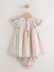 Mehrfarbig gestreift - Woven Baby Dress And Knickers 2 Piece Set (0mths-2yrs) - Bild 3 von 11