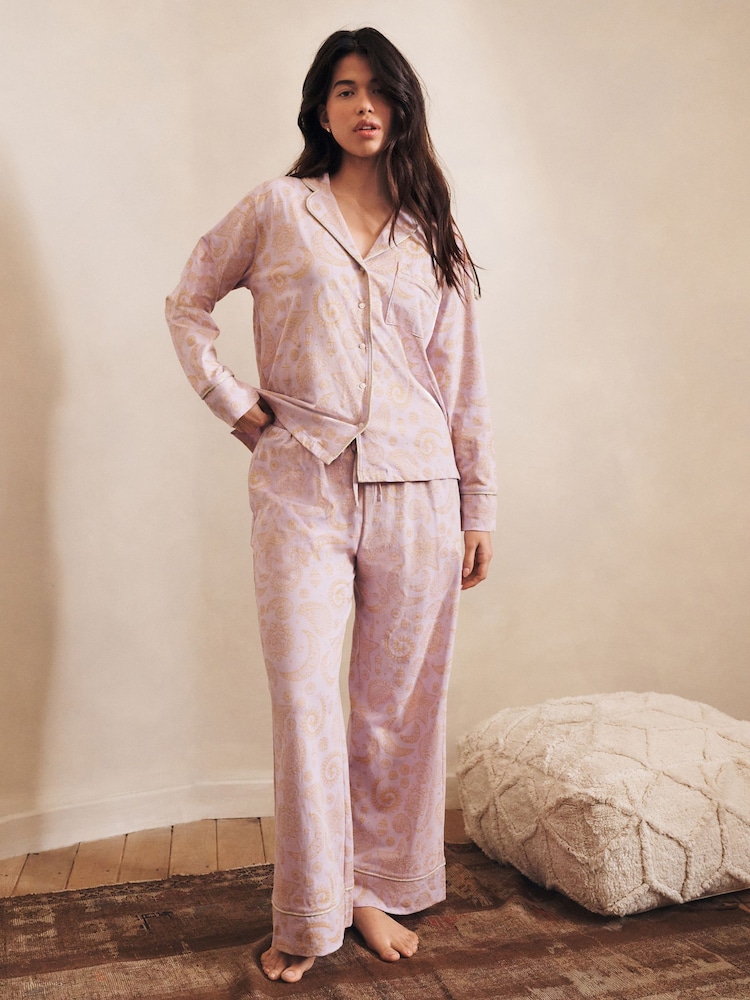 Lilac Purple EID Jersey Button Through Pyjamas - Image 1 of 6