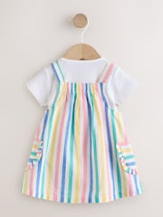 Mehrfarbig gestreift - Baby Pinafore And Short Sleeve Bodysuit 2 Piece Set (0mths-2yrs) - Bild 3 von 10