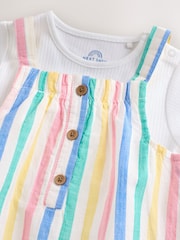 Mehrfarbig gestreift - Baby Pinafore And Short Sleeve Bodysuit 2 Piece Set (0mths-2yrs) - Bild 5 von 10