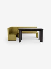 MADE.COM Fern Green Velvet Tova Left Hand Corner Dining Table and Bench Set - Image 2 of 2