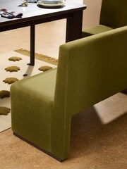 MADE.COM Fern Green Velvet Tova Left Hand Corner Dining Table and Bench Set - Image 3 of 7