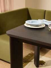 MADE.COM Fern Green Velvet Tova Left Hand Corner Dining Table and Bench Set - Image 4 of 7