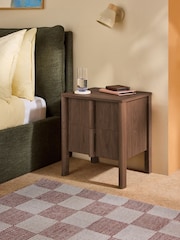 MADE.COM Dark Stain Oak Reeve 2 Drawer Bedside Table - Image 1 of 5