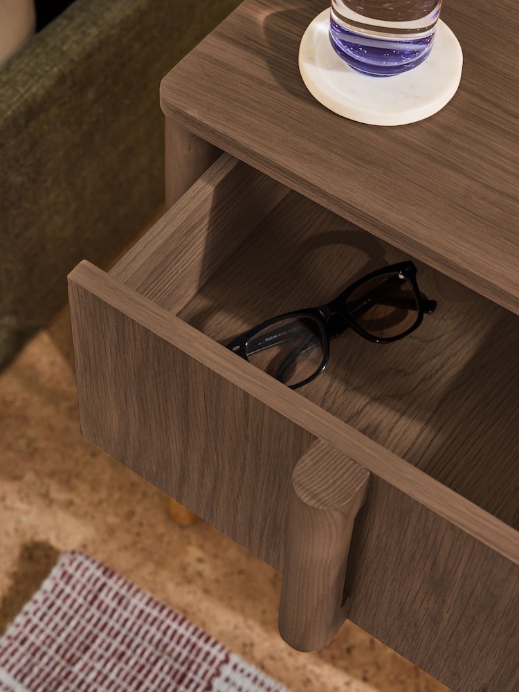MADE.COM Dark Stain Oak Reeve 2 Drawer Bedside Table - Image 2 of 5 MADE.COM Dark Stain Oak Reeve 2 Drawer Bedside Table - Image 2 of 5