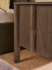 MADE.COM Dark Stain Oak Reeve 2 Drawer Bedside Table - Image 3 of 5