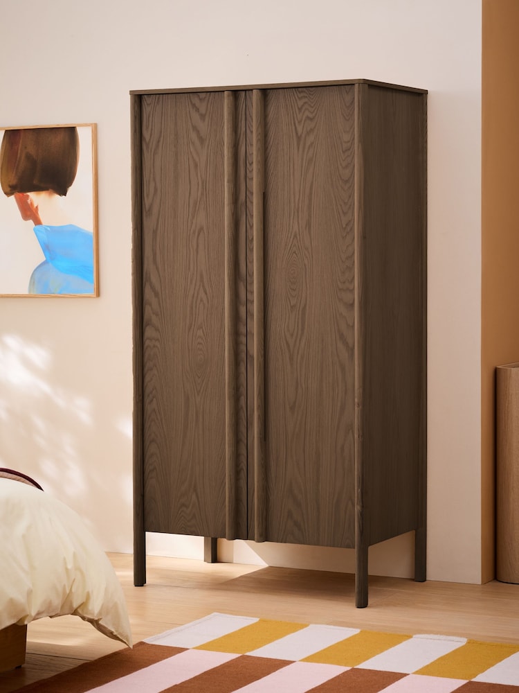 MADE.COM Dark Brown Reeve Double Wardrobe - Image 1 of 6 MADE.COM Dark Brown Reeve Double Wardrobe - Image 1 of 6