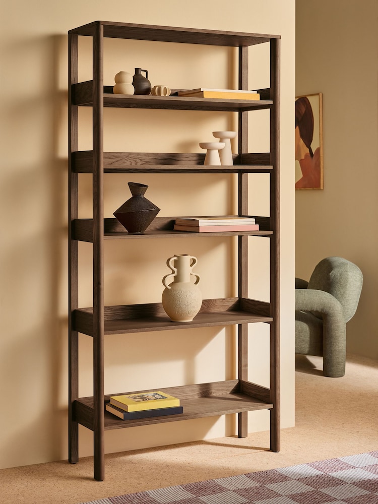 MADE.COM Dark Stain Oak Reeve Shelving Unit - Image 1 of 5