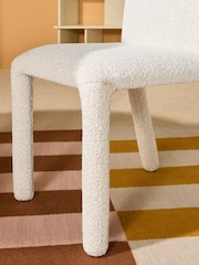 MADE.COM Set of 2 Off White Boucle Lyric Dining Chairs - Image 3 of 5
