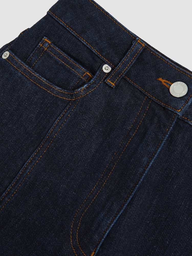 Reiss Indigo June Flared Seam-Detail Jeans - Image 7 of 7