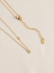 Gold Tone Stainless Steel Waterproof Initial Necklace - Image 15 of 22