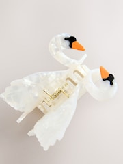 Alb - Swan Hair Claw Clip - Imaginea 5 din 5