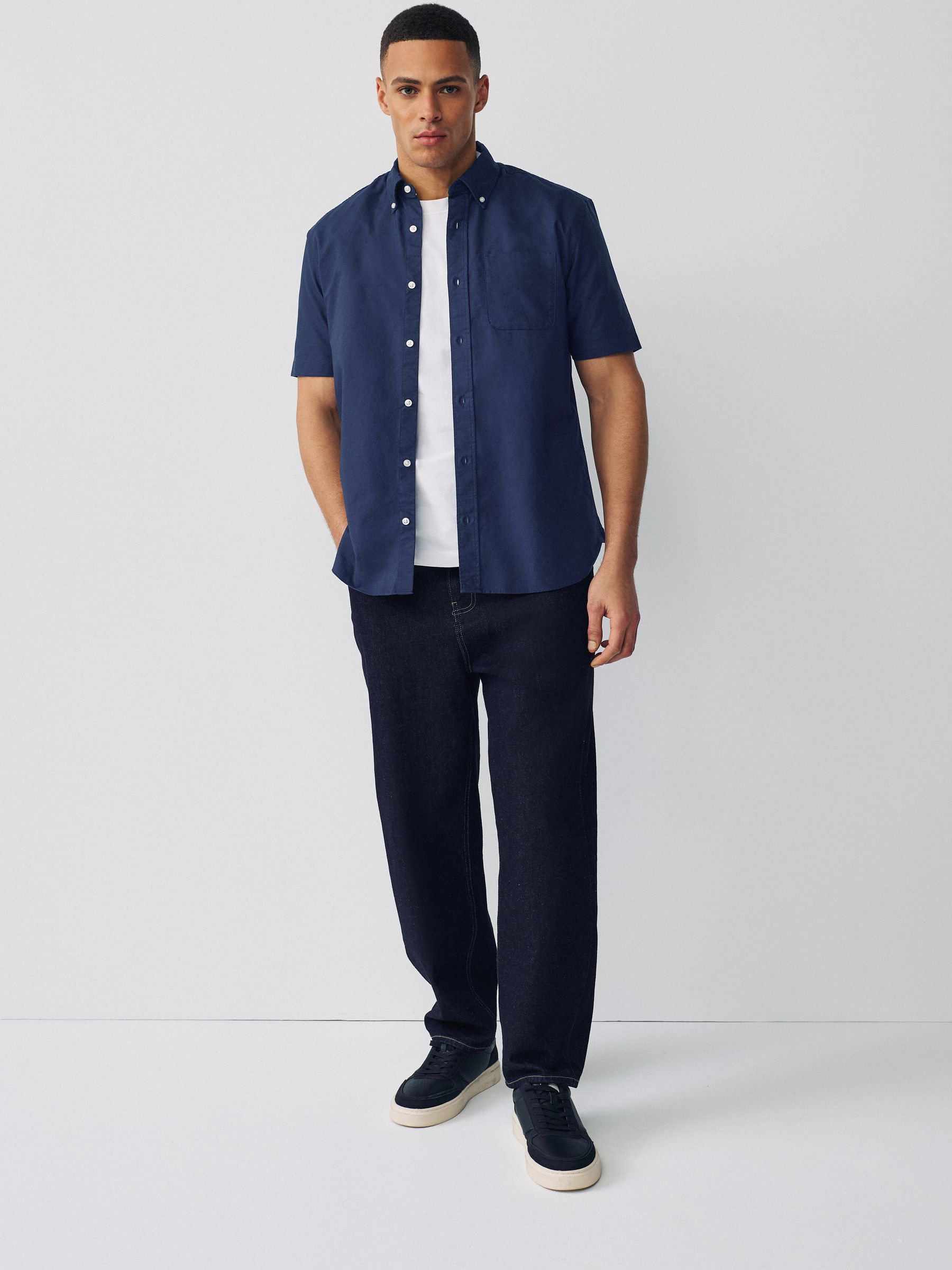 Buy Navy Short Sleeve Regular Fit Oxford Shirt from Next USA