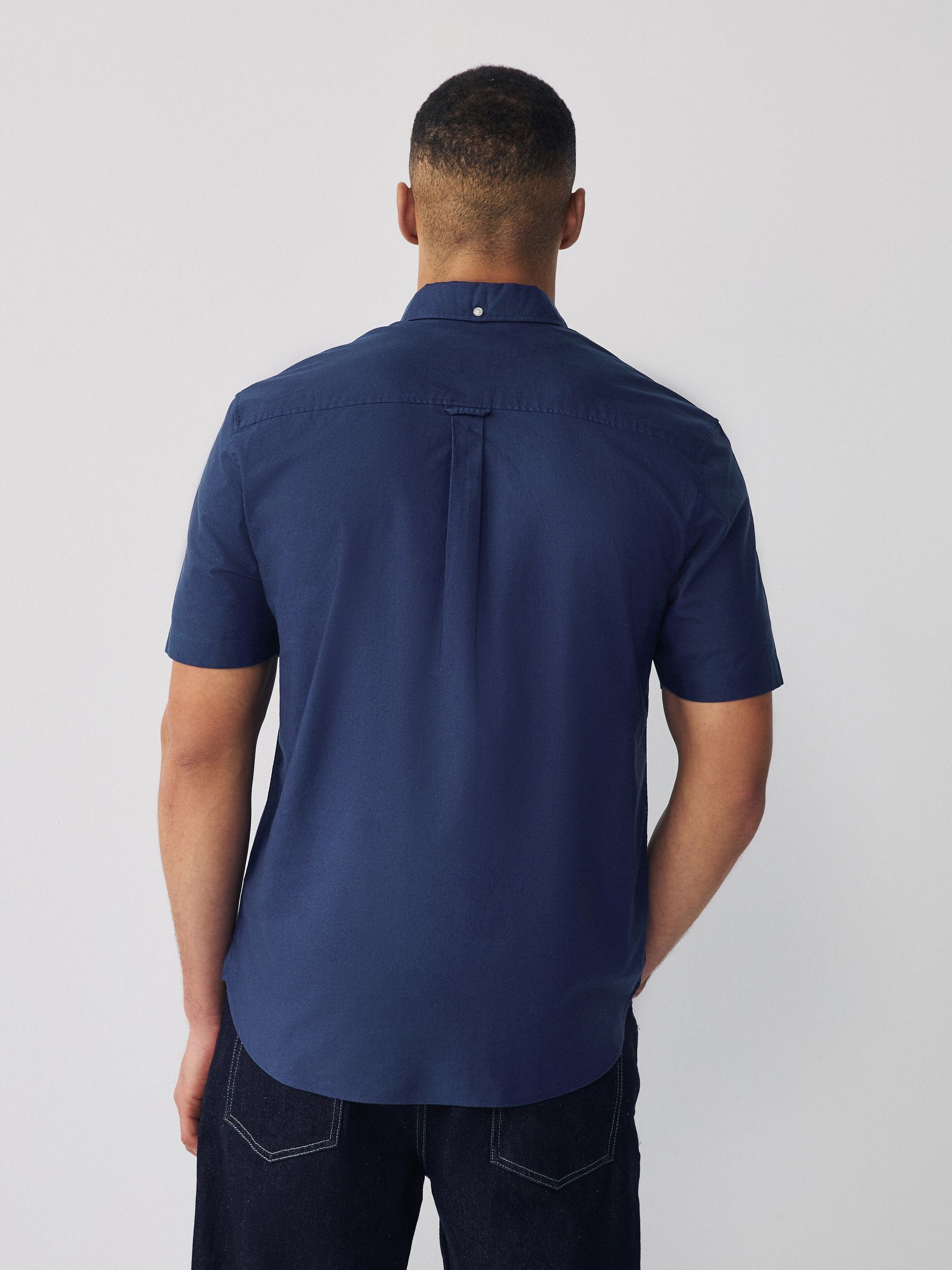 Buy Navy Short Sleeve N.Premium 100% Cotton Regular Fit Oxford
