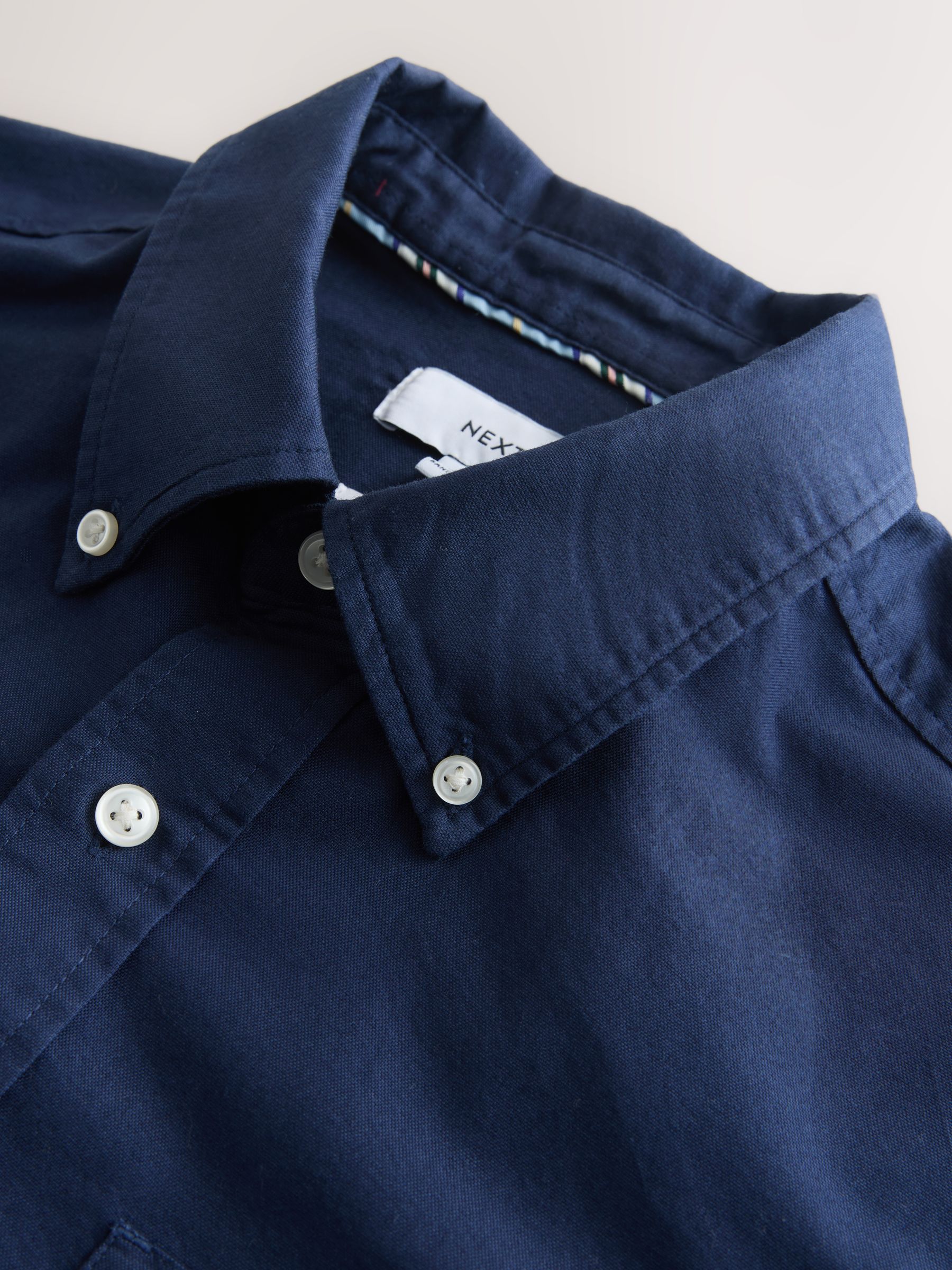 Buy Navy Short Sleeve N.Premium 100% Cotton Regular Fit Oxford