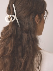 象牙白 - Raffia Hair Claw Clip - 圖片 1/5