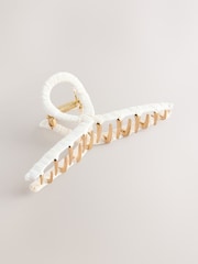 象牙白 - Raffia Hair Claw Clip - 圖片 3/5