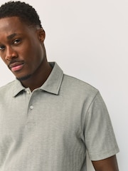 Olive Heritage Brushed Pattern Polo Shirt - Image 1 of 8