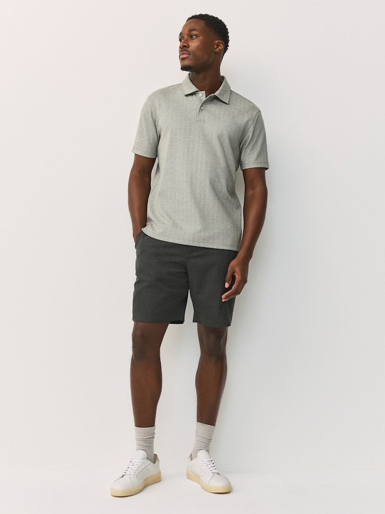 Olive Heritage Brushed Pattern Polo Shirt - Image 2 of 8