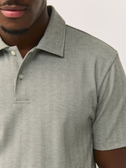 Olive Heritage Brushed Pattern Polo Shirt - Image 5 of 8