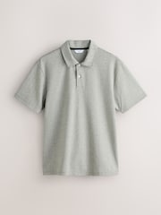 Olive Heritage Brushed Pattern Polo Shirt - Image 6 of 8