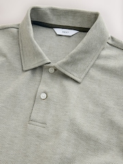 Olive Heritage Brushed Pattern Polo Shirt - Image 7 of 8