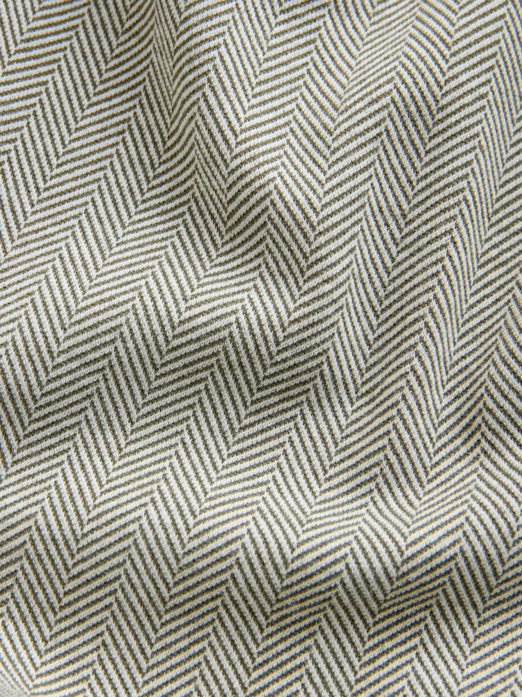 Olive Heritage Brushed Pattern Polo Shirt - Image 8 of 8