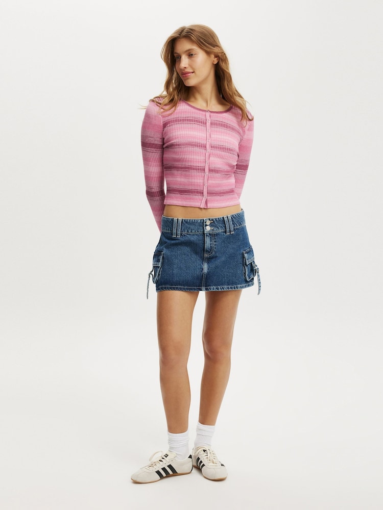Cotton On Pink Everfine Rib Knit Cardigan - Image 5 of 5 Cotton On Pink Everfine Rib Knit Cardigan - Image 5 of 5