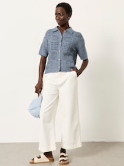 FatFace Astrid Blue Crochet Shirt - Image 4 of 6