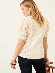 Elfenbein - FatFace Strick- und Webstoff-Top - Bild 3 von 7