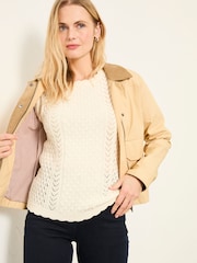 Elfenbein - FatFace Strick- und Webstoff-Top - Bild 5 von 7