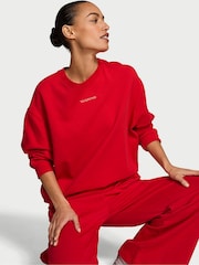 Victoria's Secret Washed Lipstick Red Angel Oversized Sweatshirt - Image 2 of 3