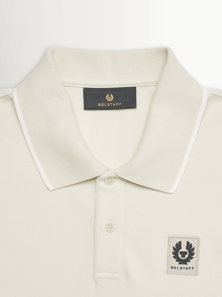 Belstaff Natural Tipped Logo Polo Shirt - Image 2 of 2
