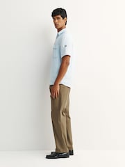 Belstaff Blue Short Sleeve Linen Shirt - Image 4 of 9