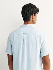 Belstaff Blue Short Sleeve Linen Shirt - Image 6 of 9