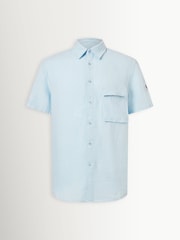 Belstaff Blue Short Sleeve Linen Shirt - Image 7 of 9
