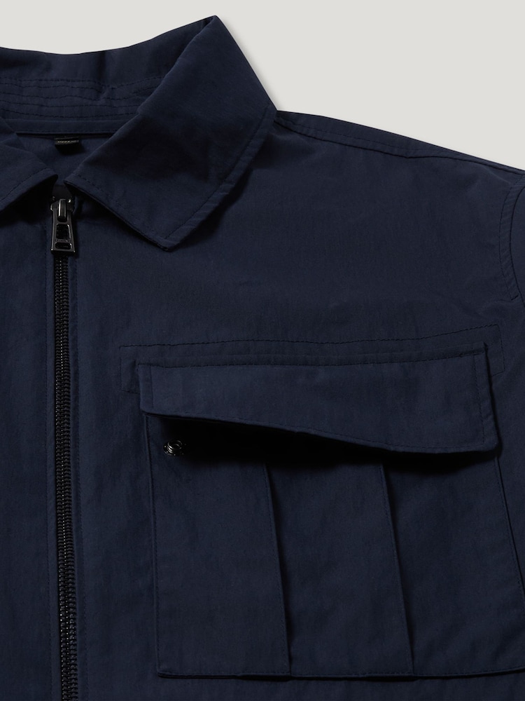 Belstaff Blue Cargo Zip Overshirt - Image 2 of 3