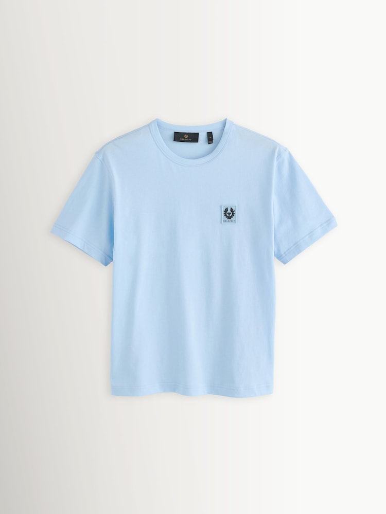 Belstaff Sky Blue Logo T-Shirt - Image 8 of 8