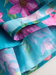 Albastru turcoaz - Rochie de bal cu imprimeu floral (3-14ani) - Imaginea 8 din 8