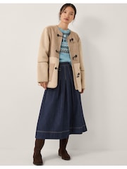 Monsoon Blue Darcie Pleated Denim Midi Skirt - Image 14 of 15