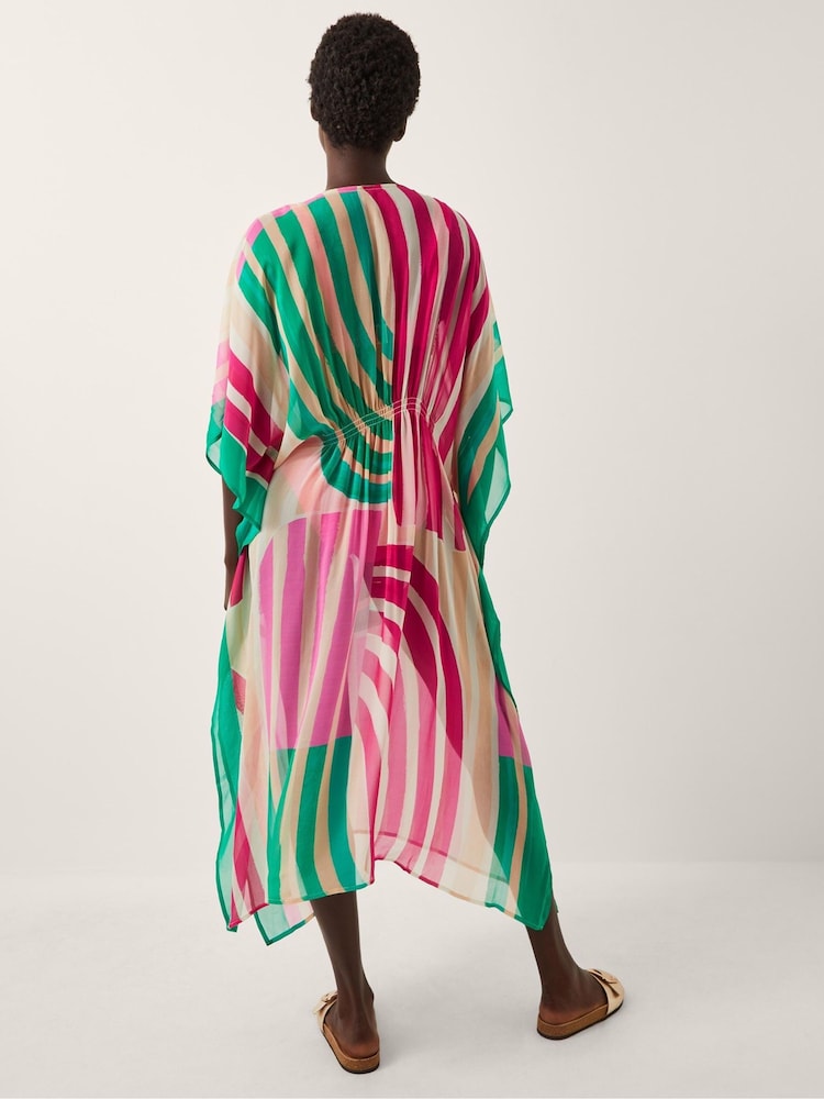 Monsoon Pink Georgia Stripe Kaftan - Image 2 of 3